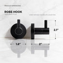 HIGHCRAFT SINGLE ROBE HOOK IN MATTE BLACK - BLACK - Like New
