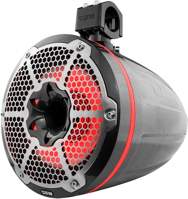 DS18 10" NEODYMIUM MARINE WAKEBOARD TOWER SPEAKERS, SINGLE UNIT - CARBON FIBER - Like New