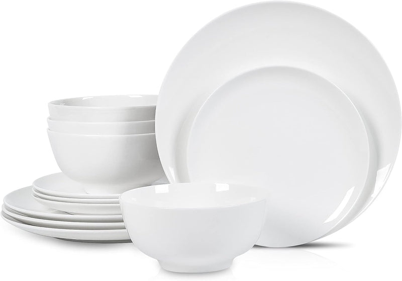 Stone Lain Blair Bone China 12 Piece Dinnerware Set - White - Like New