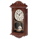 CLOCKSWISE VINTAGE GRANDFATHER-STYLE WALL CLOCK 16 INCH QI004145 - BROWN - Like New