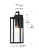 UIXE 2-LIGHT MATTE BLACK HARDWIRED OUTDOOR LANTERN SCONCE SEEDED GLASS - BLACK - Like New