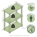 Furinno Turn-S-Tube Storage Shelves 3-Tier Book Shelf Corner Shelf - Walnut - Brand New