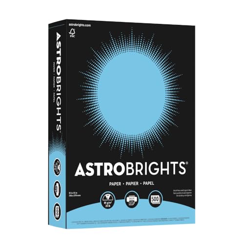 NEENAH ASTROBRIGHTS COLOR PAPER 24 LB BOND WEIGHT 8.5 X 11 LUNAR BLUE 500 Sheets - Brand New