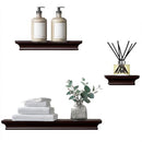AHDECOR Modern Storage Floating Shelves, C03 Set of 3, Espresso Brown - Brand New