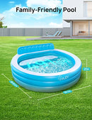 Evajoy Inflatable Pool with Seats Above Ground Blow Up Pool - Blue - Like New