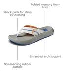 CJ5891 REEF SWELLSOLE CRUISER MENS SANDAL - SIZE: MEN 11 - BLUE/WHITE/ORANGE - Like New
