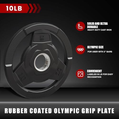 FAGUS H WEIGHT PLATE 2" RUBBER OLYMPIC GRIP PLATE BARBELL 2.5/5/10/15/25/35/45 - Like New