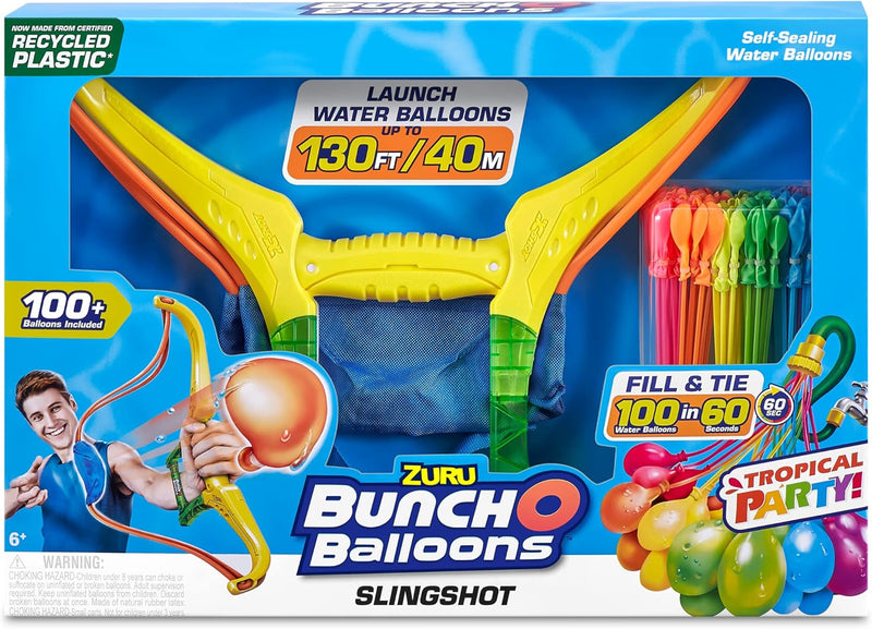 ZURU - BUNCH O BALLOONS - TROPICAL PARTY ARC SLINGSHOT - 100 WATER BOMBS - Brand New