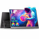 WUAWE 14" ULTRA SLIM FHD PORTABLE MONITOR WITH KICKSTAND & DUAL SPEAKERS BLACK - Like New