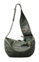 NOAH & PAW DOG SLING CARRIER, 5-18LB, MACHINE WASHABLE - DARK GREEN - Like New