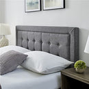 DECORO MORNINGTON 2.0 UPHOLSTERED PLATFORM BED | QUEEN SIZE - GREY - Like New