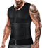CIMKIZ MENS SWEAT SAUNA VEST FOR WAIST TRAINER ZIPPER NEOPRENE (BLACK, 6XL) - Like New