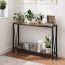 Towallmark 2-Tier Console Table with Storage Shelf Rustic Brown B0CQXGCB1X - Brand New