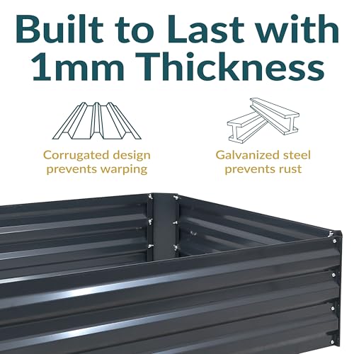 Sunnydaze 11.75" H Raised Metal Garden Bed - Galvanized Raised Garden Bed - Like New