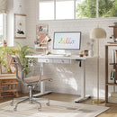 AGILESTIC STANDING DESK, 63 X 24 INCHES SIT STAND UP COMPUTER TABLE, WHITE - Like New