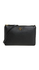 TORY BURCH WOMEN'S MERCER PEBBLED WALLET CROSSBODY - BLACK - Brand New