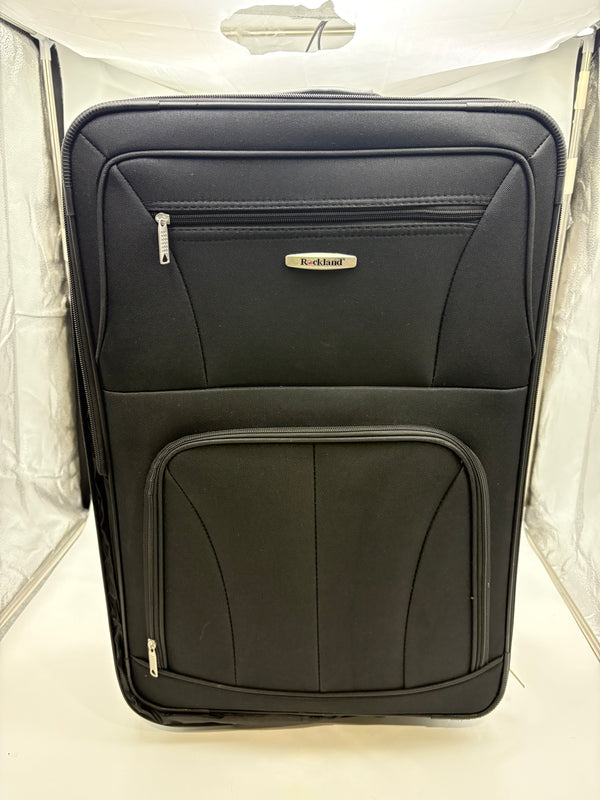 ROCKLAND 24 INCH FASHION SOFTSIDE UPRIGHT LUGGAGE EXPANDABLE, - BLACK - Brand New