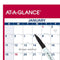 AT-A-GLANCE 2026 ERASABLE CALENDAR DRY ERASE WALL PLANNER 48" X 32" - RED/WHITE - Like New