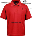 GALAXY BY HARVIC MENS POLO PIQUE SHIRT SCHOOL UNIFORMS SIZE MEN'S S RED - Brand New