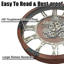 DORBOKER 27" Original Moving Gears Wall Clock, Vintage, Black Walnut - Like New