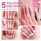 YILAMO PRESS ON NAILS LONG FRENCH TIP COFFIN SQUARE FIVE COLORS 300PCS - BROWN - Like New