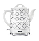BELLA 1.5 LITER ELECTRIC CERAMIC TEA KETTLE WITH BOIL DRY PROTECTION SILVER FOIL - Like New