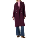 AMAZON ESSENTIALS WOMEN'S RELAXED-FIT DOUBLE-BREASTED WOOL-BLEND COAT, BURGUNDY - Like New