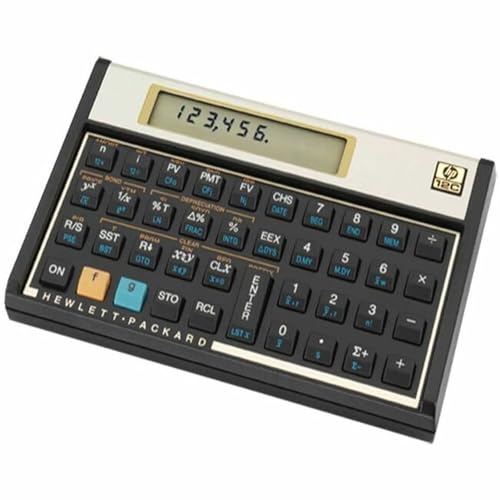 HP 12C FINANCIAL CALCULATOR - SIZE 2 INCHES - BLACK/GOLD Like New