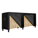 BDL 8FT LOG RACK COVER WATERPROOF FIREWOOD COVER HEAVY DUTY - BLACK - Brand New