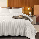 B08DXD4SL1 3-Piece Quilt Sets Shams Straight Line Papyrus Grey Queen - Brand New