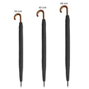 ZEKAR 54" Wooden J Handle Golf Umbrella Double Canopy Windproof - BLACK - Like New