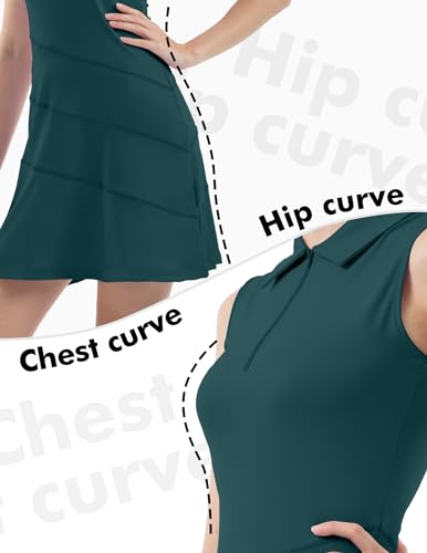 FKEEP Women's Tennis Golf Dresses Zipper V-Neck Sport Activewear - Like New