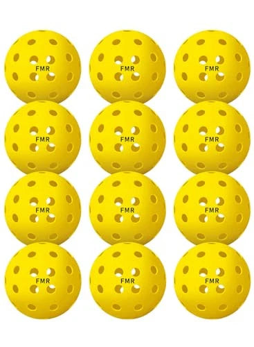 FEEL MY RHYTHM X40 OUTDOOR PICKLEBALL BALLS, 12-COUNT - YELLOW - Like New