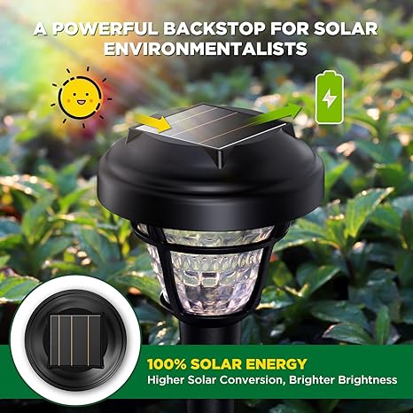 HNES Super Bright 2 in 1 Solar Lights Up to 12H 10 Pack YN-SLL01-BL - COOL WHITE Like New