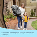 GRACO CONTENDER SLIM CONVERTIBLE CAR SEAT, WEST POINT, SPACE-SAVING - BLACK - Like New