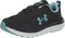 UNDER ARMOUR Women's CHARGED ASSERT 10 Running Shoe BLACK/BLUE SIZE 10.5 - Like New