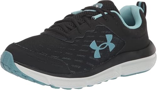 UNDER ARMOUR Women's CHARGED ASSERT 10 Running Shoe BLACK/BLUE SIZE 10.5 - Like New