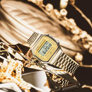 CASIO VINTAGE A168WG-9VT GOLD-TONE STAINLESS STEEL DIGITAL WATCH 38.6X36.3MM - Like New