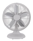 Good Housekeeping 92602 All-Metal 12" Retro Office Table Fan, Matte White - Brand New