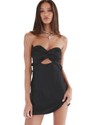 PRINCESS POLLY WOMEN'S SHELLIE MINI DRESS - SIZE: WOMEN 10 (AU/UK W14) BLACK - Brand New