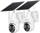 SEHMUA 2K Solar Security Cameras Wireless 2 Pack 360° View Pan RBX-S73 - White Like New