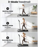 YAGUD WALKING PAD WITH 8% INCLINE, 3 IN 1 TREADMILL FOR HOME & OFFICE - SILVER - Like New