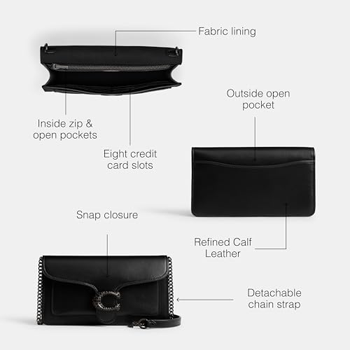 COACH TABBY CHAIN CLUTCH, V5 - BLACK - Like New