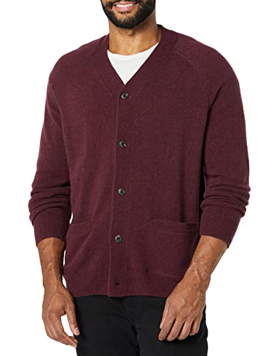 AMAZON ESSENTIALS LAMBS WOOL V-NECK CARDIGAN SWEATER WITH POCKETS SIZE: M - Like New