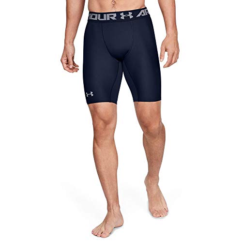 Under Armour Men's HeatGear Armour 2.0 9-inch Compression Shorts S Navy/Steel - Brand New