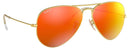 RAY-BAN CLASSIC AVIATOR SUNGLASSES GOLD FRAME RED POLARIZED MIRROR 58-14-135 - Like New