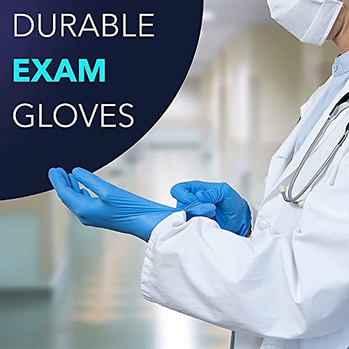 HUAYUAN POWDER FREE NITRILE EXAM DISPOSABLE NON-STERILE GLOVES 100PCS LARGE BLUE - Like New
