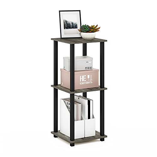 FURINNO SIMPLISTIC SIDE TABLE SET 2 2-TIER END TABLE NIGHTSTAND FR:OAK/BLACK - Brand New