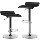 NAFORT Stool Set of 2, Swivel Adjustable Bar Chairs, Bar Stools - Black - Brand New