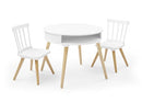 DELTA CHILDREN HUDSON STORAGE TABLE AND 2-PIECE CHAIR SET - WHITE - Like New